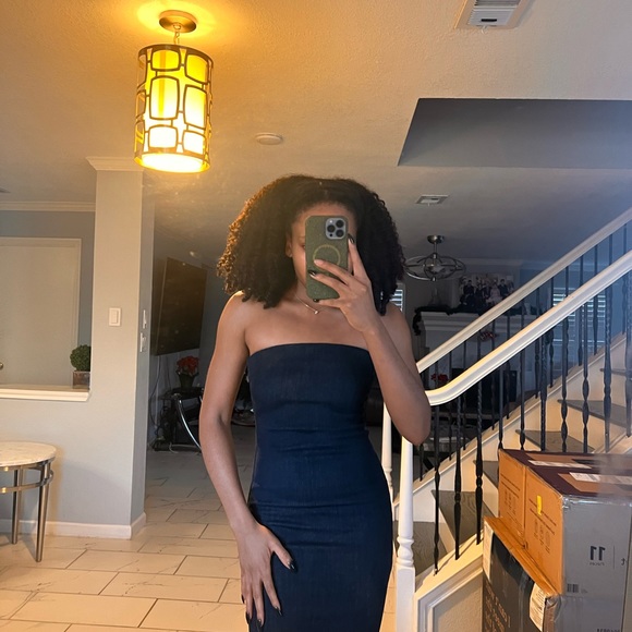 VIRAL ZARA DENIM DRESS in Dark Blue - Picture 3 of 4